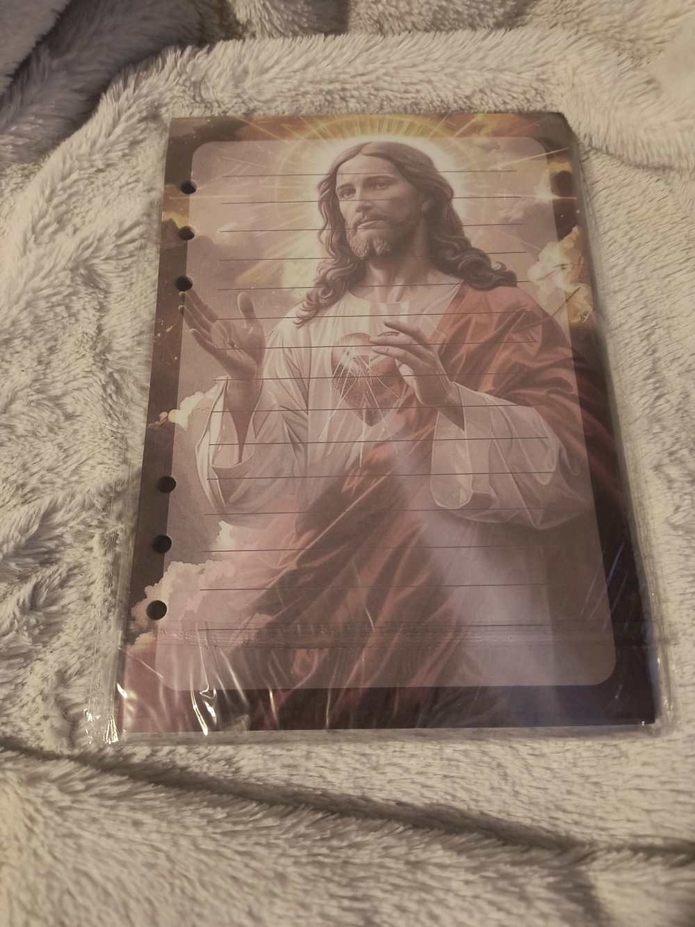 Religious Lined Planner Insert with Jesus Sacred Heart Artwork
